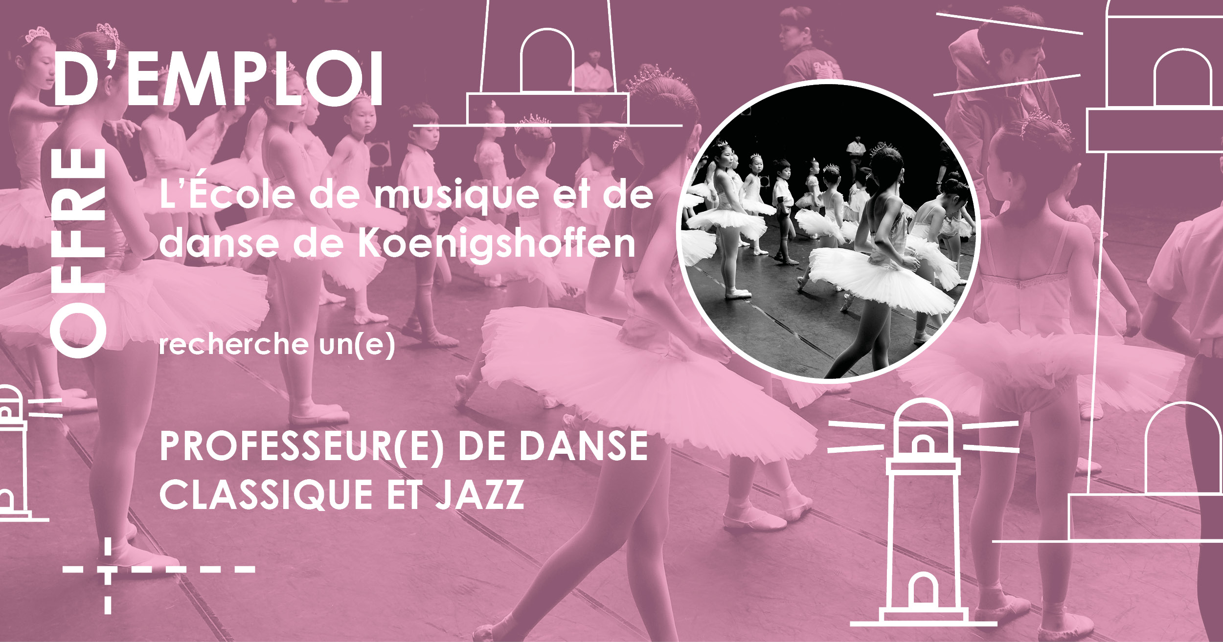 offre d’emploi site v2 Koenigshoffen danse classique et jazz